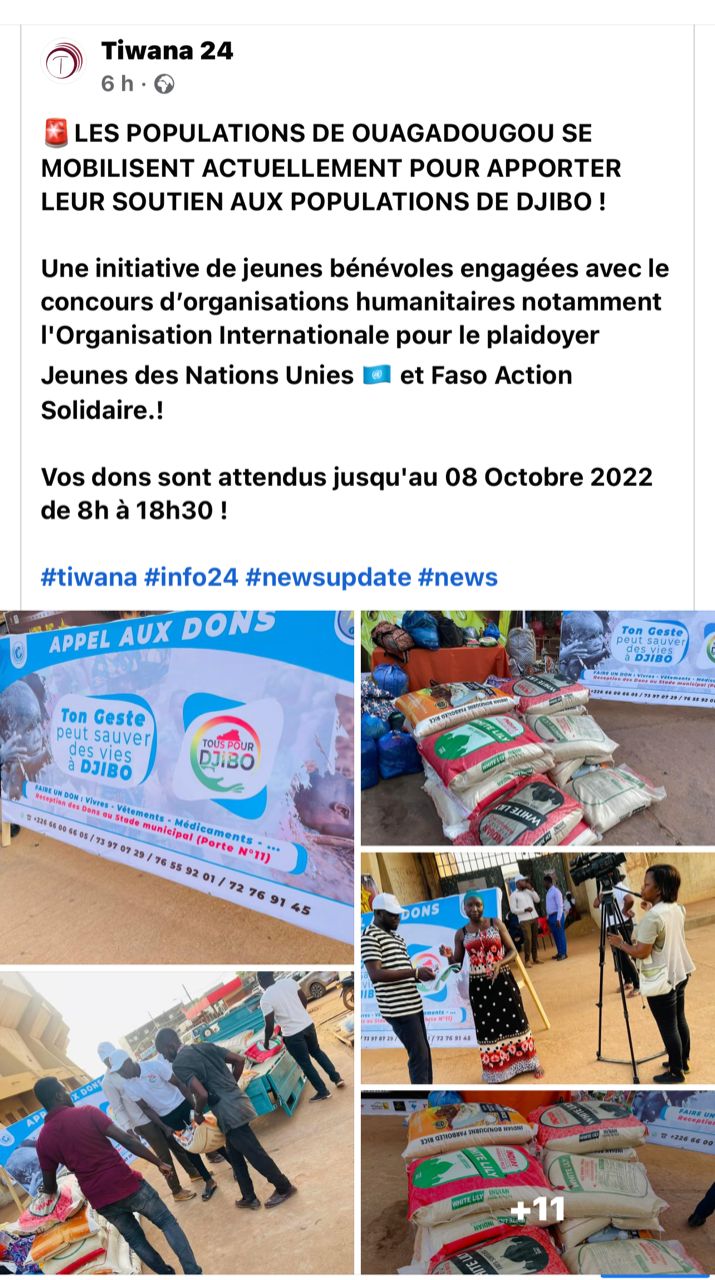 DONS AUX POPULATIONS DE DJIBO